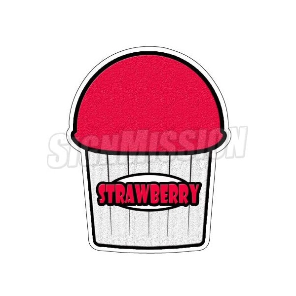 Signmission STRAWBERRY FLAVOR Italian Ice Decal shaved ice cart trailer stand sticker, D-DC-36-Strawberry Flavor D-DC-36-Strawberry Flavor - main